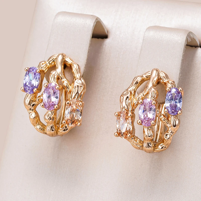 Elegant Gold Earrings with Vibrant Multicolored Stones