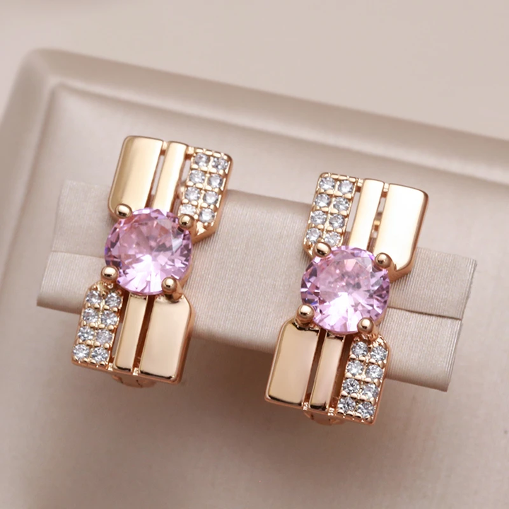 Pink Cubic Zirconia Earrings