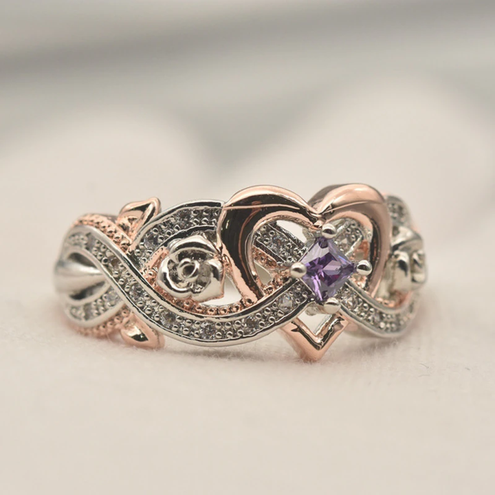 Rose Gold Heart Ring - Elegant and Shiny