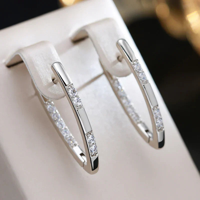 Gold Elegant Zirconia Earrings