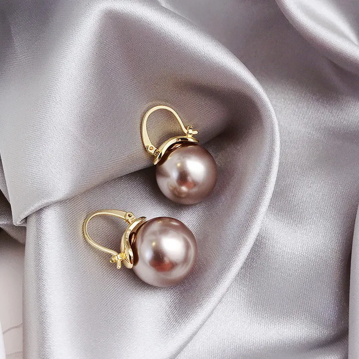 Bronze Pearl Drop Earrings