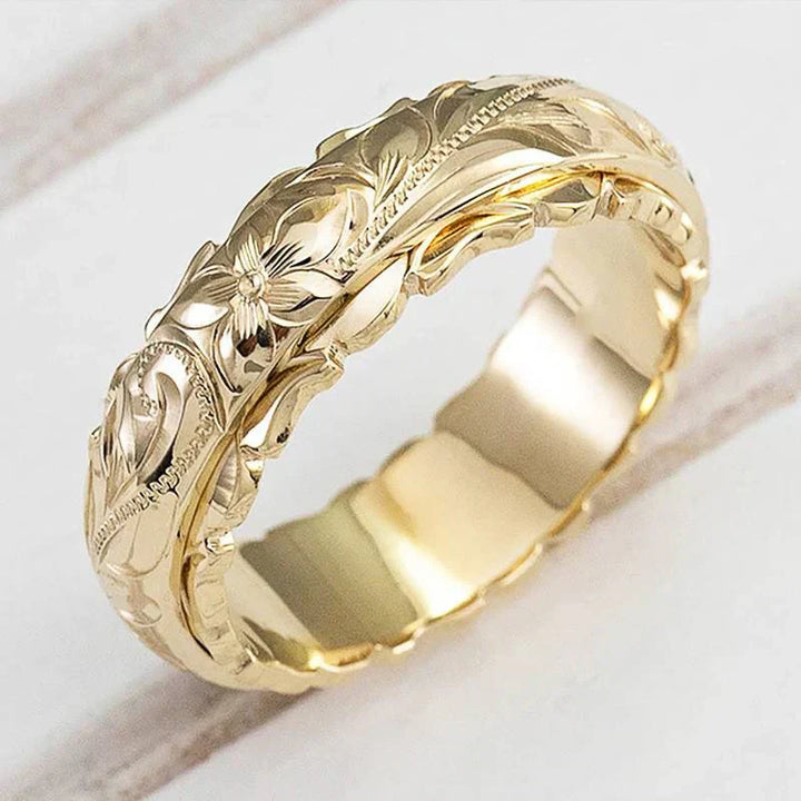 Gold Vintage Floral Ring