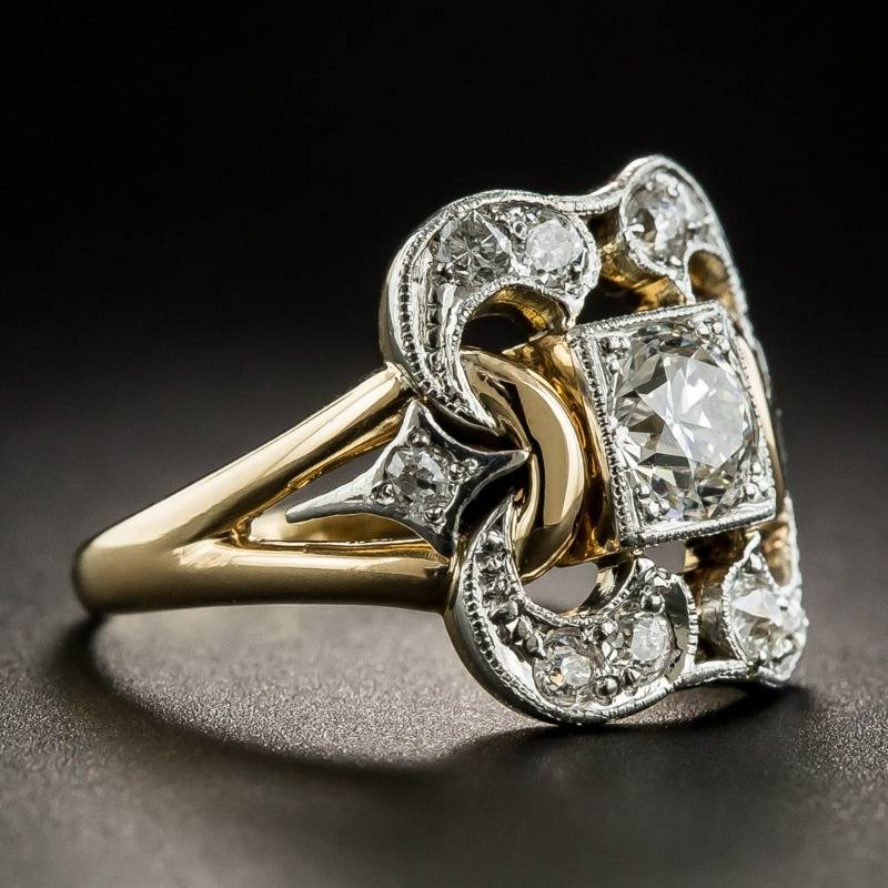 Retro Gold Cubic Zirconia Ring