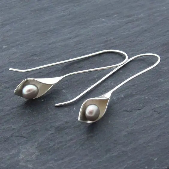 Vintage Silver Beaded Drop Earrings