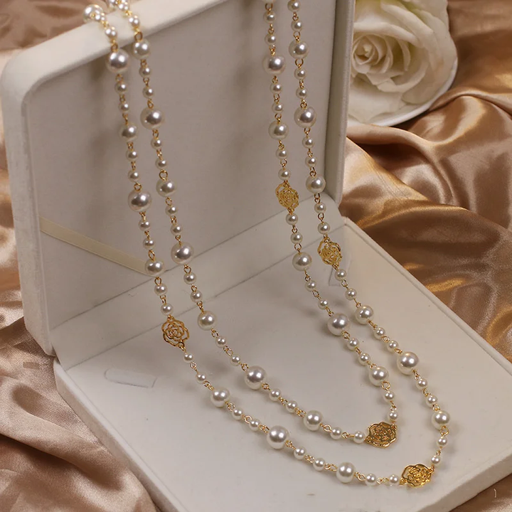 Elegant Pearl Gold Necklace
