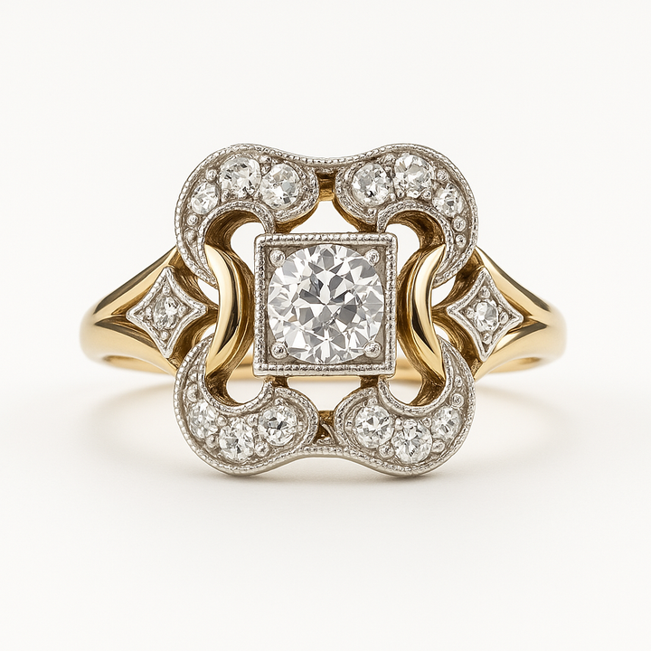 Retro Gold Cubic Zirconia Ring