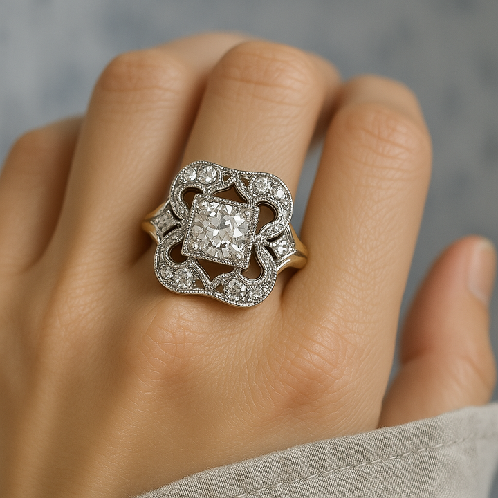 Retro Gold Cubic Zirconia Ring