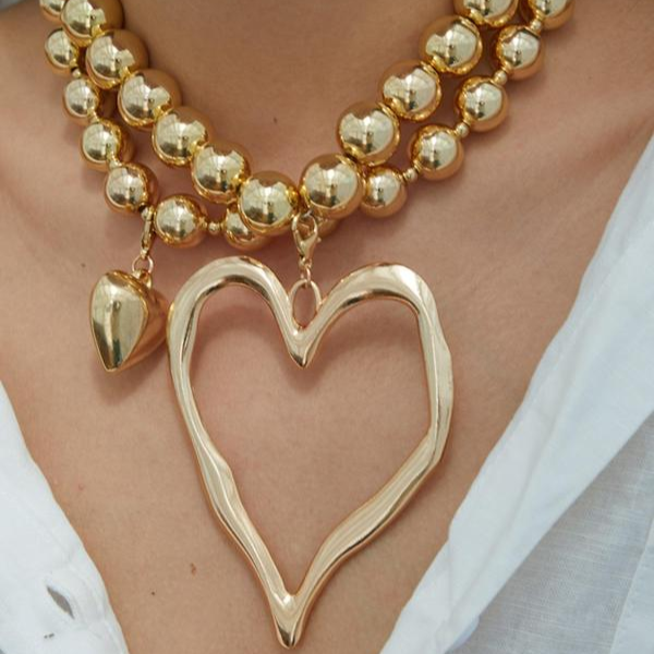 Pair of Heart-Shaped Bead Necklaces