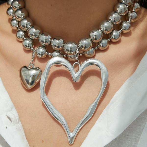 Pair of Heart-Shaped Bead Necklaces