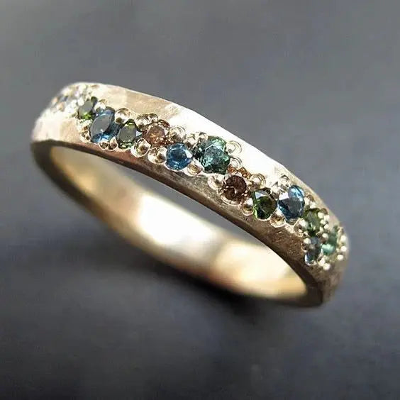 Vintage Gold Ring with Silver Accents