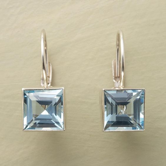 Retro Blue Crystal Earrings