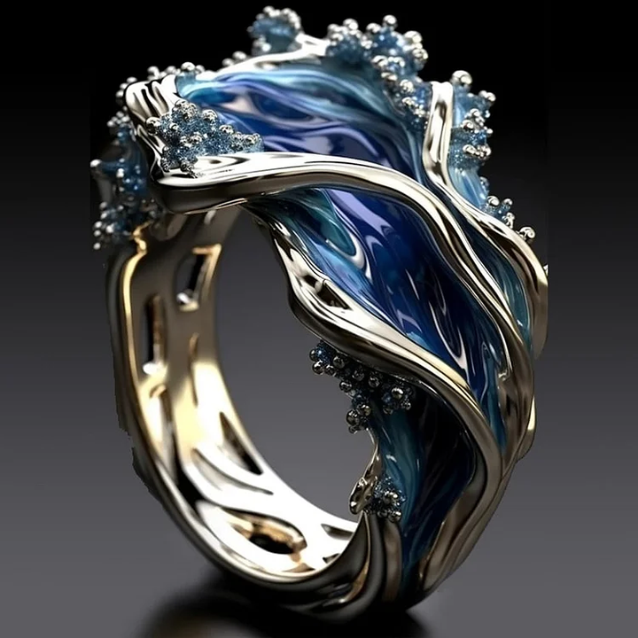 Retro Gold Wave Ring