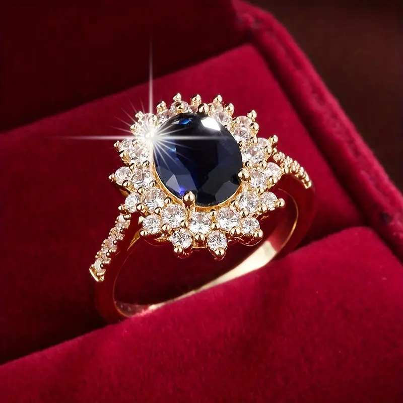 Dark Blue Zirconia Ring