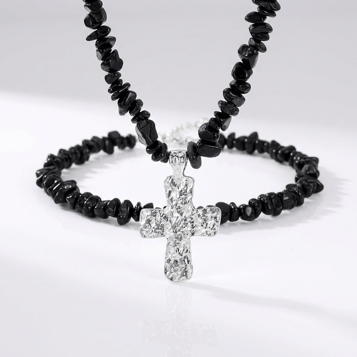 Natural Stone Cross Pendants