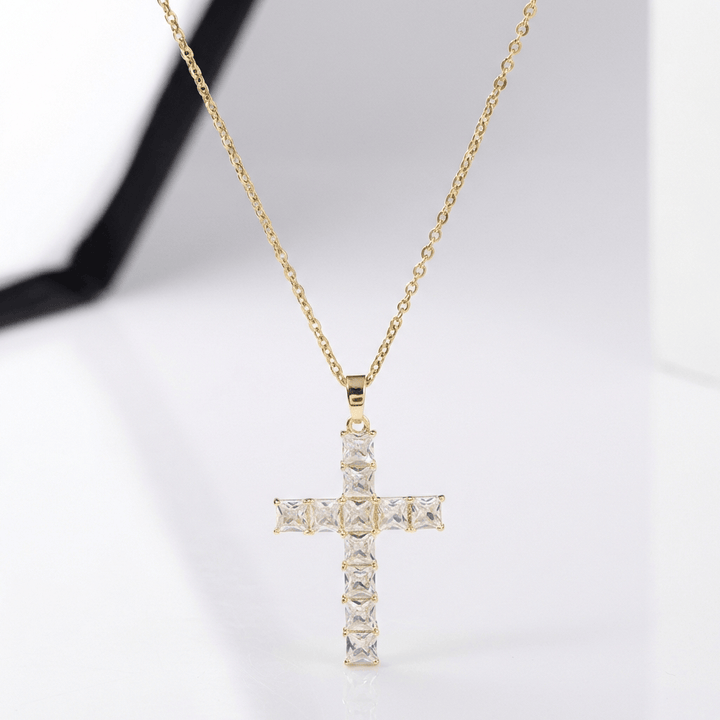 Radiant Cross Collar Necklace