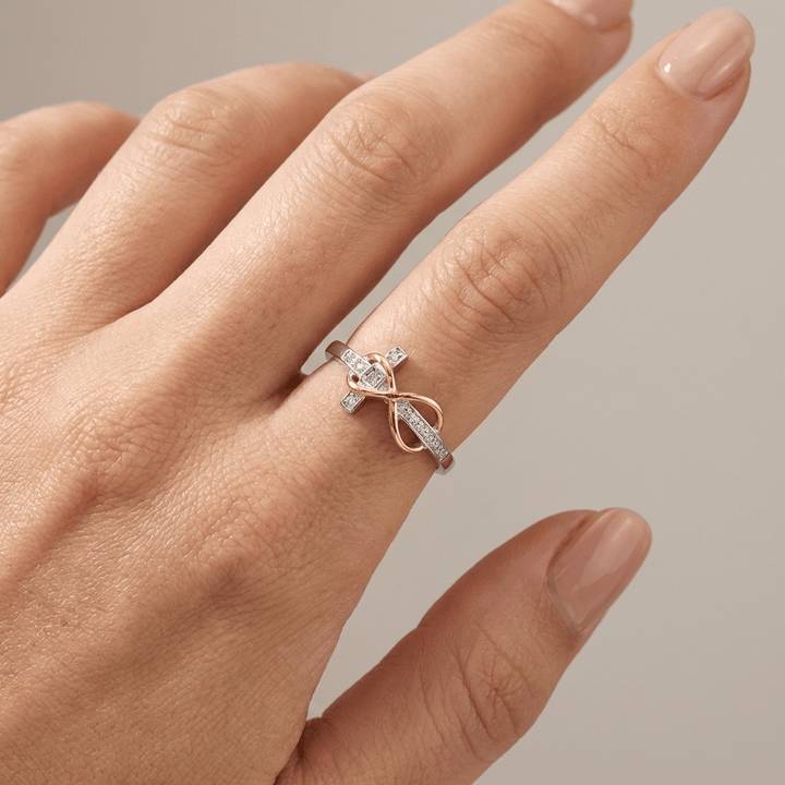 Silver and Gold Plated Cross Ring