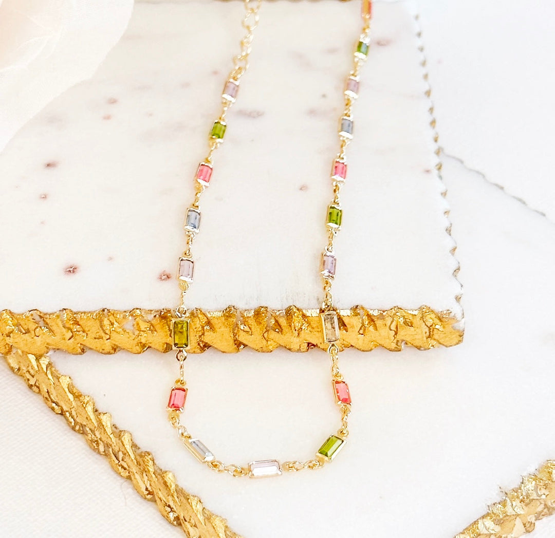 Isabella Multicolored CZ Stone Collar