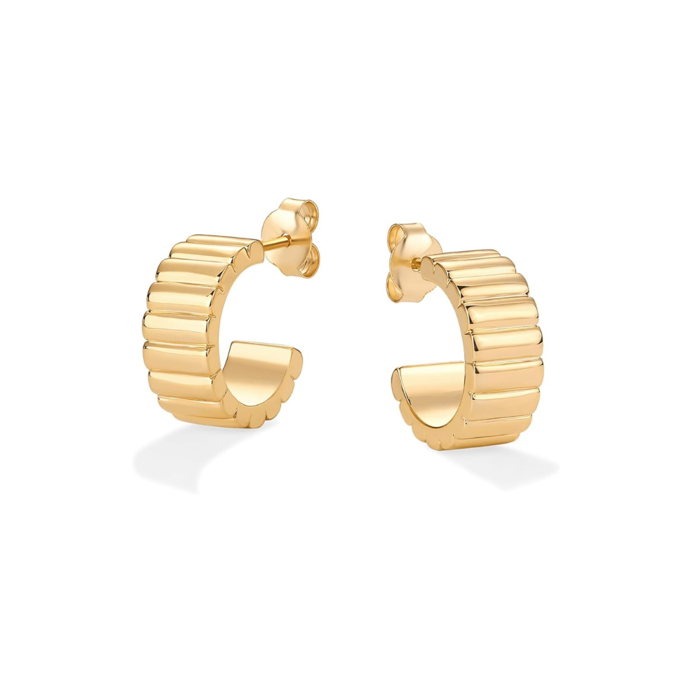 Gold Classic Relief Earrings