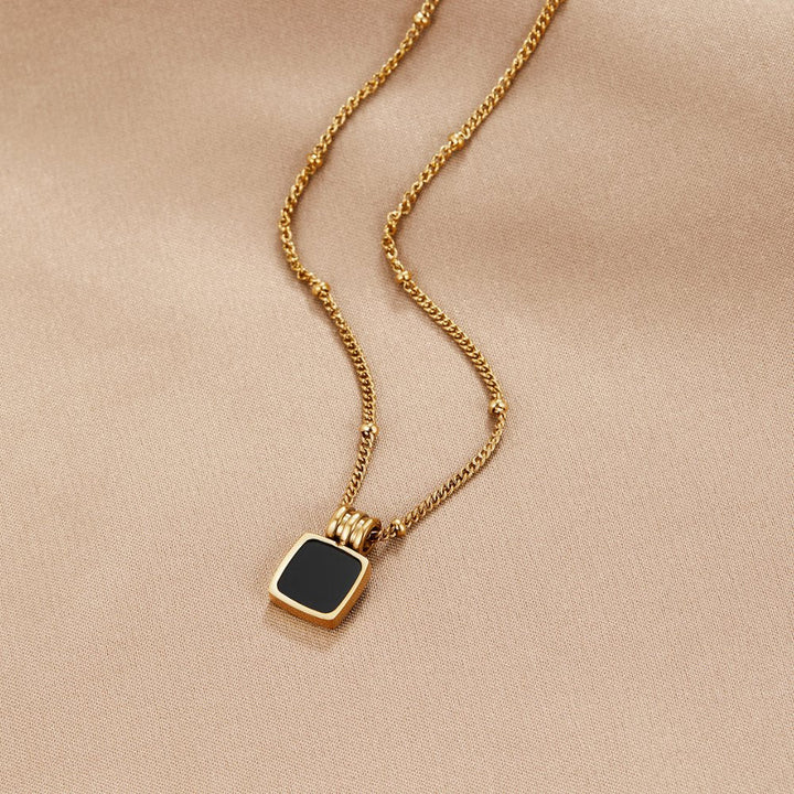 Black Lucia Pendant Necklace