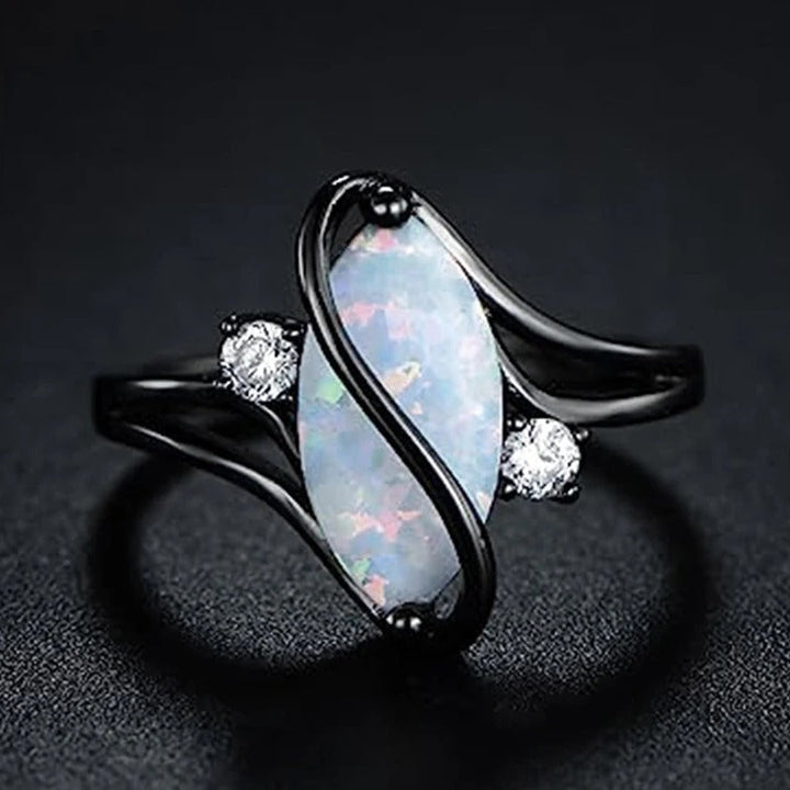 Classic Black Ring with Gemstone