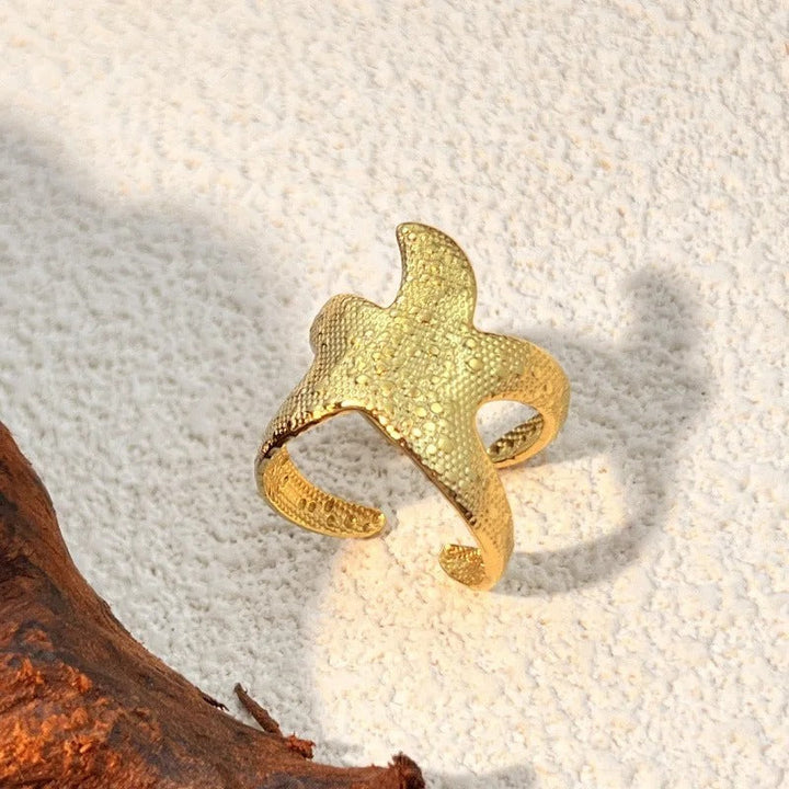Adjustable Vintage Gold Starfish Ring