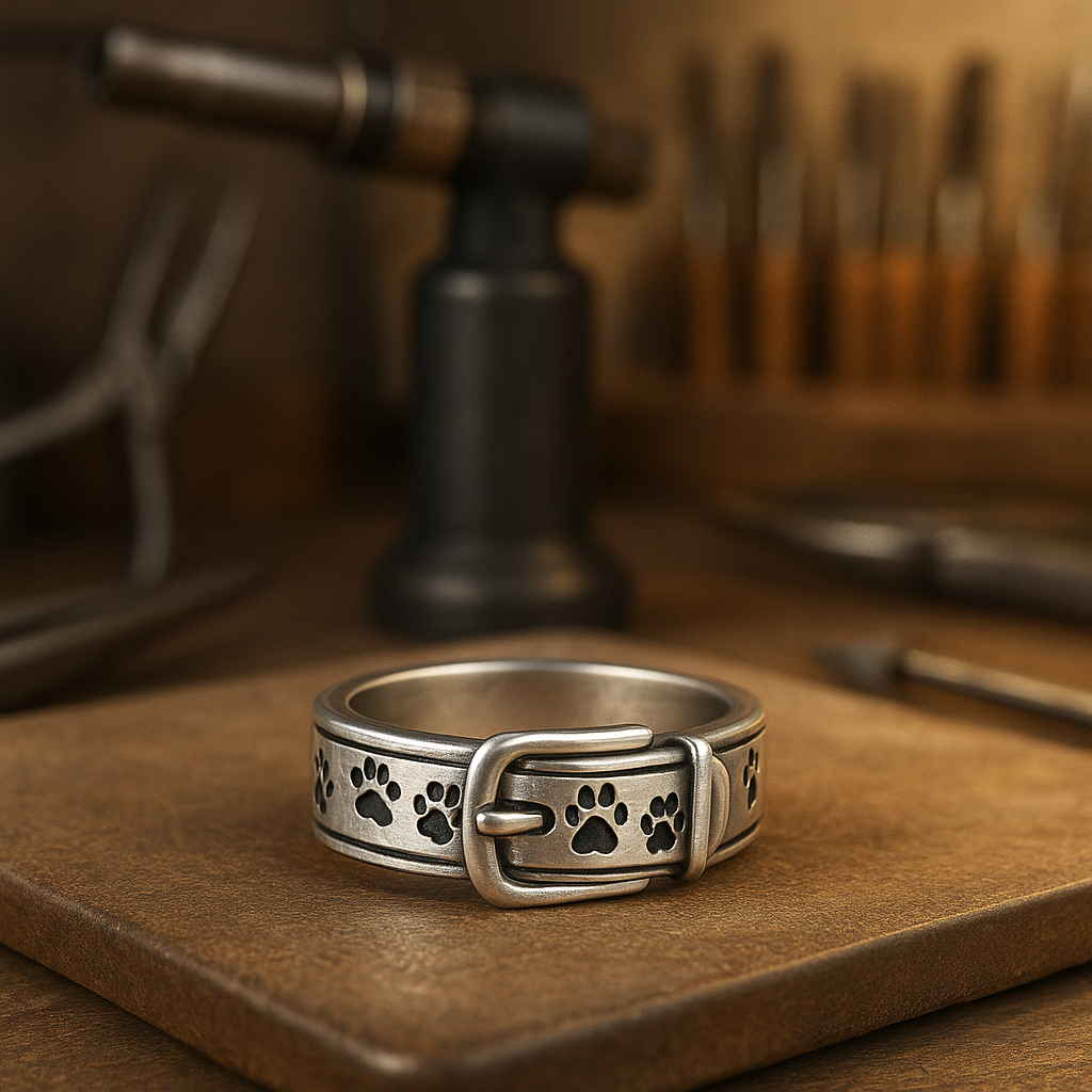 Chic Dog-Inspired Collar Ring
