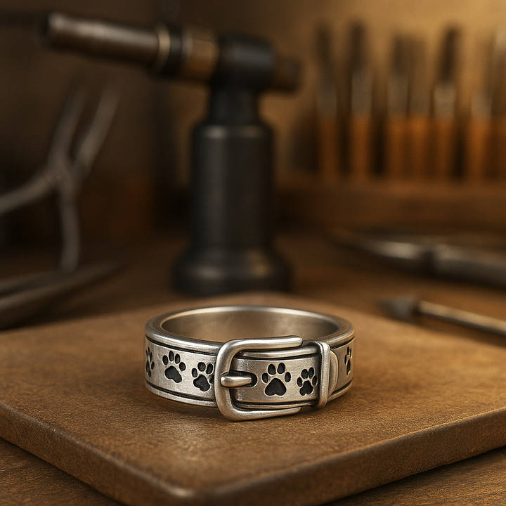 Chic Dog-Inspired Collar Ring