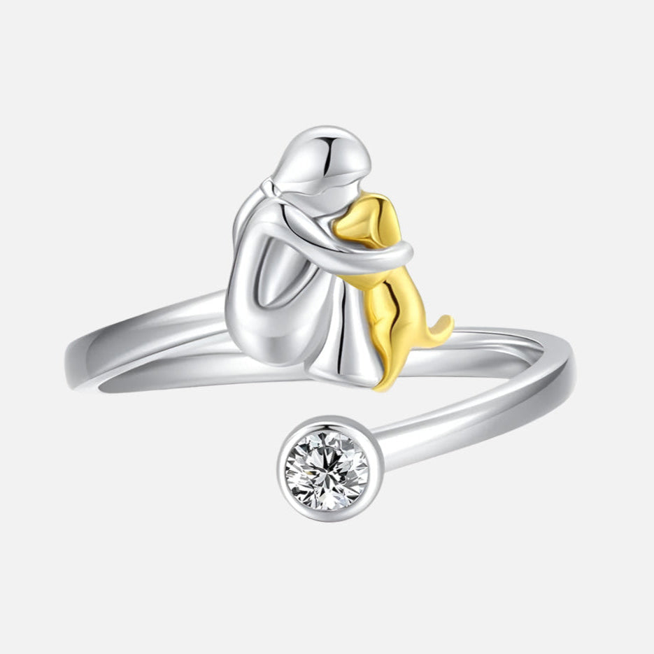 Handmade Adjustable Sterling Silver 925 Ring with Cubic Zirconia
