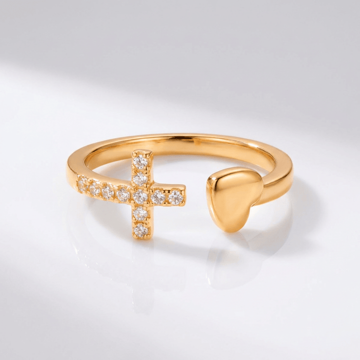 Silver Love Cross Ring