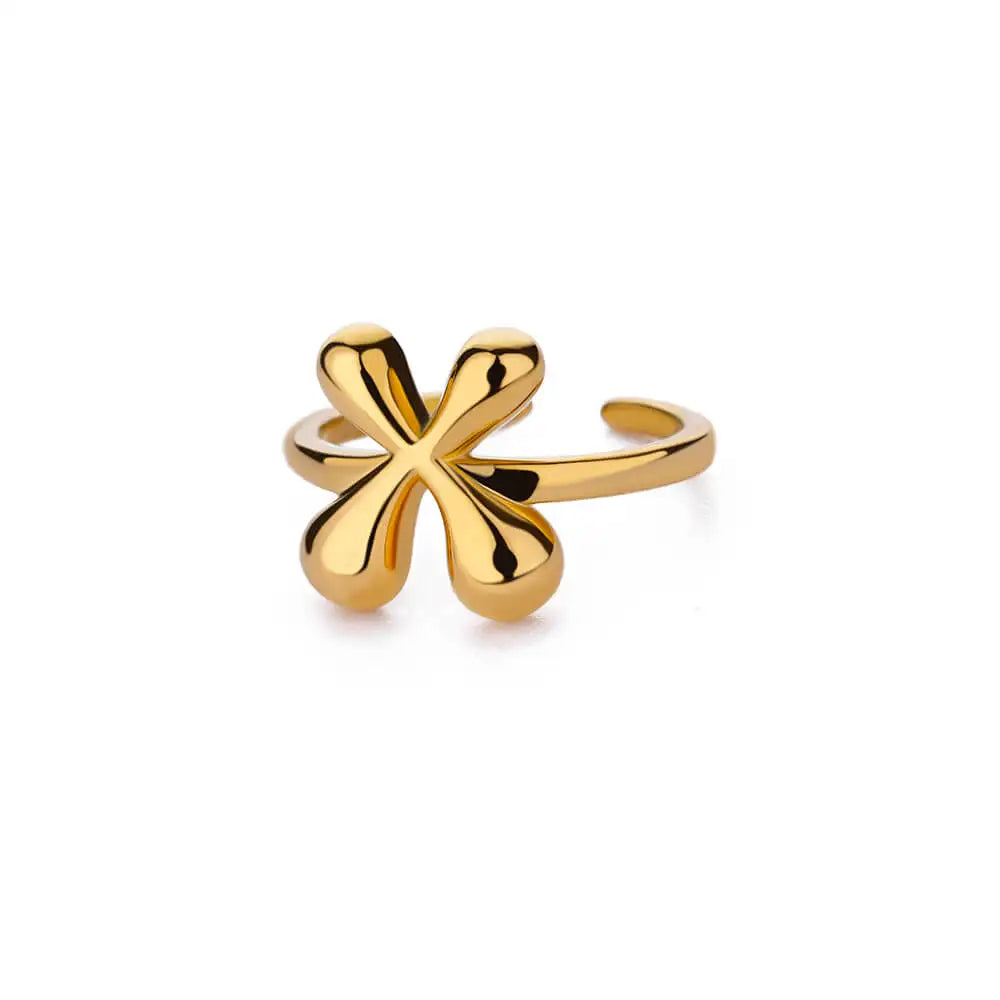 Adjustable Gold Bubble Letter Ring