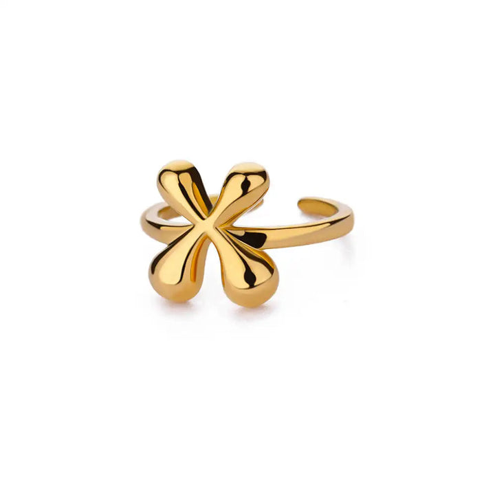 Adjustable Gold Bubble Letter Ring